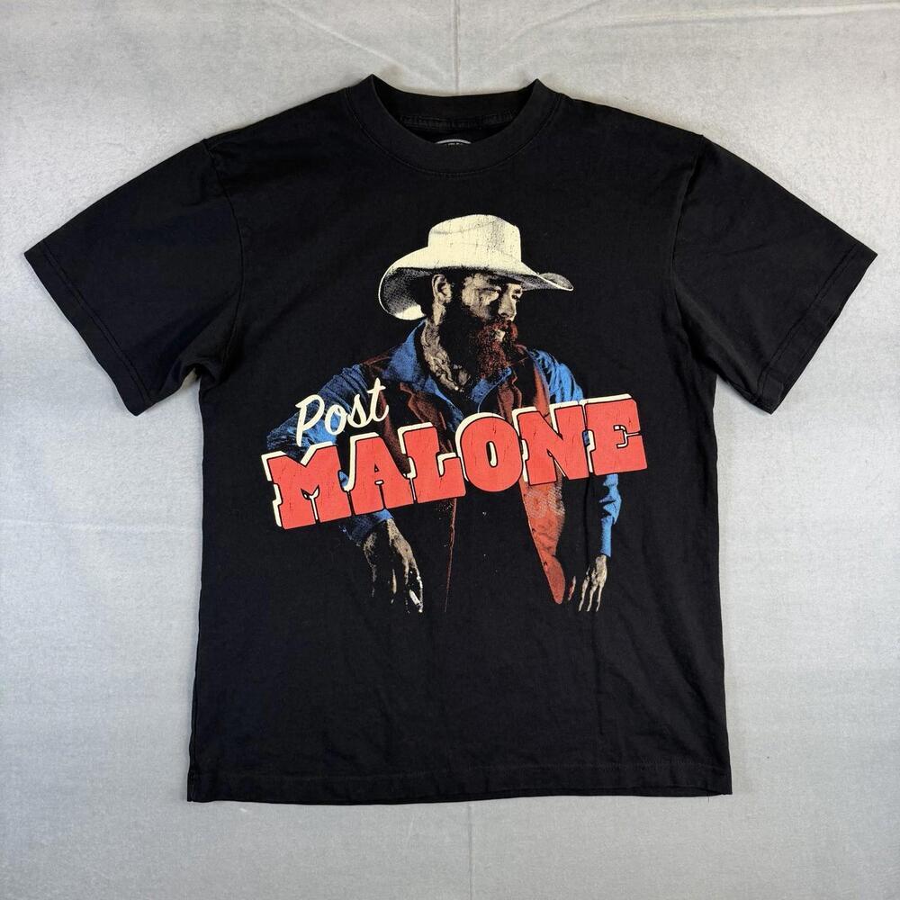 Post Malone Posty Co T Shirt Mens Small Black Cowboy Tour Rodeo Graphic Tee